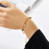 316L Stainless Steel Eye Shell Lightning Charm Chain Bracelet