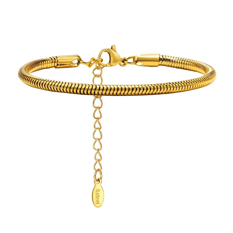 Adjustable Snake Chain Bracelet, Stainless Steel Women Bangle