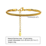 Adjustable Snake Chain Bracelet, Stainless Steel Women Bangle