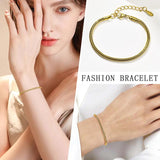 Adjustable Snake Chain Bracelet, Stainless Steel Women Bangle
