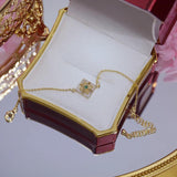 High-Quality Square Copper Zircon Green Bracelet