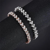 Heart Shaped Zircon Love Bracelet Roman Crystal Jewelry