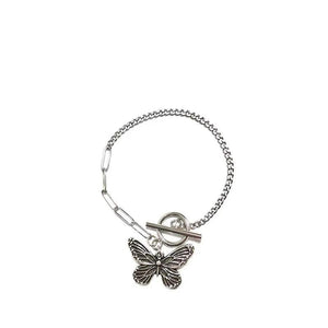 Silver Butterfly OT Buckle Bracelet For Women Couples Vintage Party Jewelry Gift