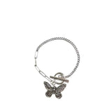 Silver Butterfly OT Buckle Bracelet For Women Couples Vintage Party Jewelry Gift