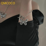 Silver Butterfly OT Buckle Bracelet For Women Couples Vintage Party Jewelry Gift