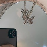 Silver Butterfly OT Buckle Bracelet For Women Couples Vintage Party Jewelry Gift