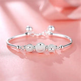 Adjustable Round Bead Charm Bracelet for Women Girls Jewelry Gift