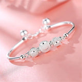 Adjustable Round Bead Charm Bracelet for Women Girls Jewelry Gift