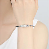 Adjustable Round Bead Charm Bracelet for Women Girls Jewelry Gift