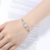 Adjustable Round Bead Charm Bracelet for Women Girls Jewelry Gift