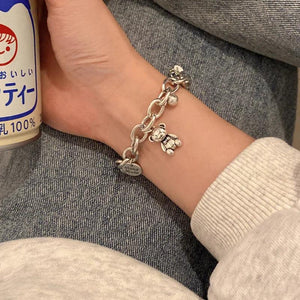 Vintage Bear Charm Bracelet & Bangle for Women SL031