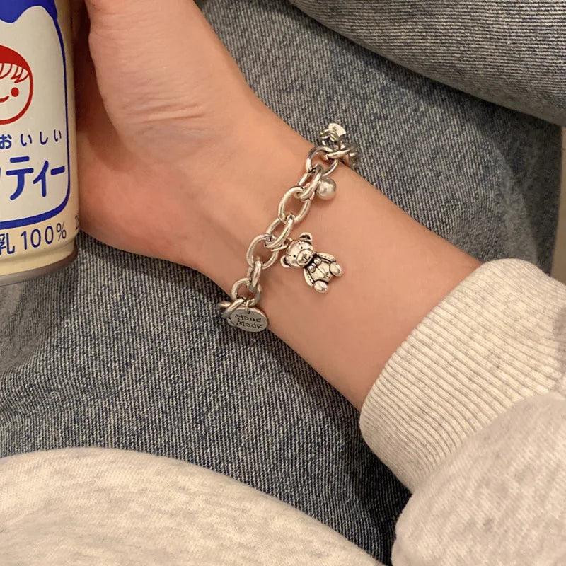 Vintage Bear Charm Bracelet & Bangle for Women SL031