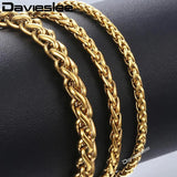 Braided Wheat Chain Stainless Steel Bracelet Woman Jewelry