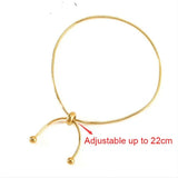 Adjustable Stainless Steel Snake Chain Bangle Bracelet