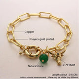 Bull Head Pendant Bracelet With Stones Charm Hip-Hop Jewelry Gift