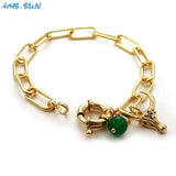 Bull Head Pendant Bracelet With Stones Charm Hip-Hop Jewelry Gift