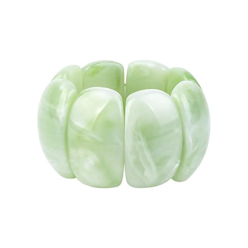 Resin Cuff Bracelets for Women Geometric Wide Bangle Stretch Acrylic Jewelry