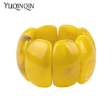 Resin Cuff Bracelets for Women Geometric Wide Bangle Stretch Acrylic Jewelry