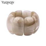 Resin Cuff Bracelets for Women Geometric Wide Bangle Stretch Acrylic Jewelry