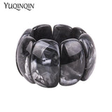 Resin Cuff Bracelets for Women Geometric Wide Bangle Stretch Acrylic Jewelry