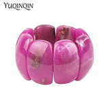Resin Cuff Bracelets for Women Geometric Wide Bangle Stretch Acrylic Jewelry