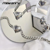 Mewanry Zircons Chain Bracelet Vintage Punk Heart Geometric Wedding