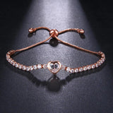 Heart Tennis Bracelet Zircon Wedding Charm Hand Gift