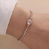 Heart Tennis Bracelet Zircon Wedding Charm Hand Gift
