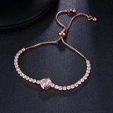 Heart Tennis Bracelet Zircon Wedding Charm Hand Gift