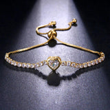 Heart Tennis Bracelet Zircon Wedding Charm Hand Gift