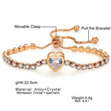 Heart Tennis Bracelet Zircon Wedding Charm Hand Gift