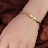 Smiling Face Charm Bracelet Silver Multilayer Jewelry