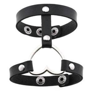 Unisex Punk Rock Gothic Heart Hand Glove Chain Leather Bracelet