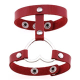 Unisex Punk Rock Gothic Heart Hand Glove Chain Leather Bracelet