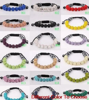 10mm Mixed Crystal Bracelet Bangle for Women Men