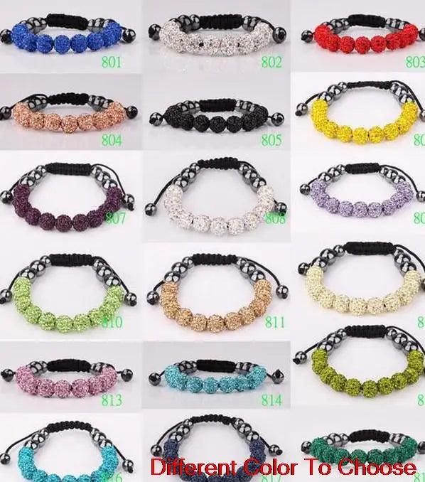 10mm Mixed Crystal Bracelet Bangle for Women Men
