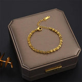 Feather Shape Stitching Charms Chain Bracelet Necklace Set