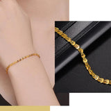 Feather Shape Stitching Charms Chain Bracelet Necklace Set