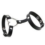 Punk Leather Heart Bracelet Wristband Cuff