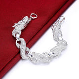 Dragon Chain Bracelet Silver Plated Wedding Jewelry JSH036