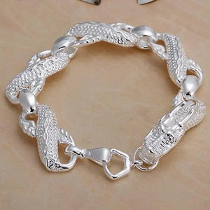 Dragon Chain Bracelet Silver Plated Wedding Jewelry JSH036