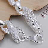 Dragon Chain Bracelet Silver Plated Wedding Jewelry JSH036