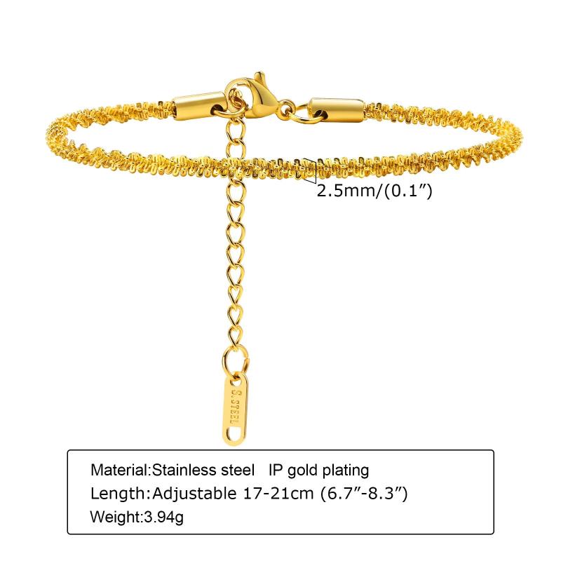 Sparkling Chain Bracelet 316L Stainless Steel Women Wedding Party Gift