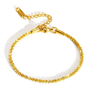 Sparkling Chain Bracelet 316L Stainless Steel Women Wedding Party Gift
