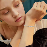 Sparkling Chain Bracelet 316L Stainless Steel Women Wedding Party Gift