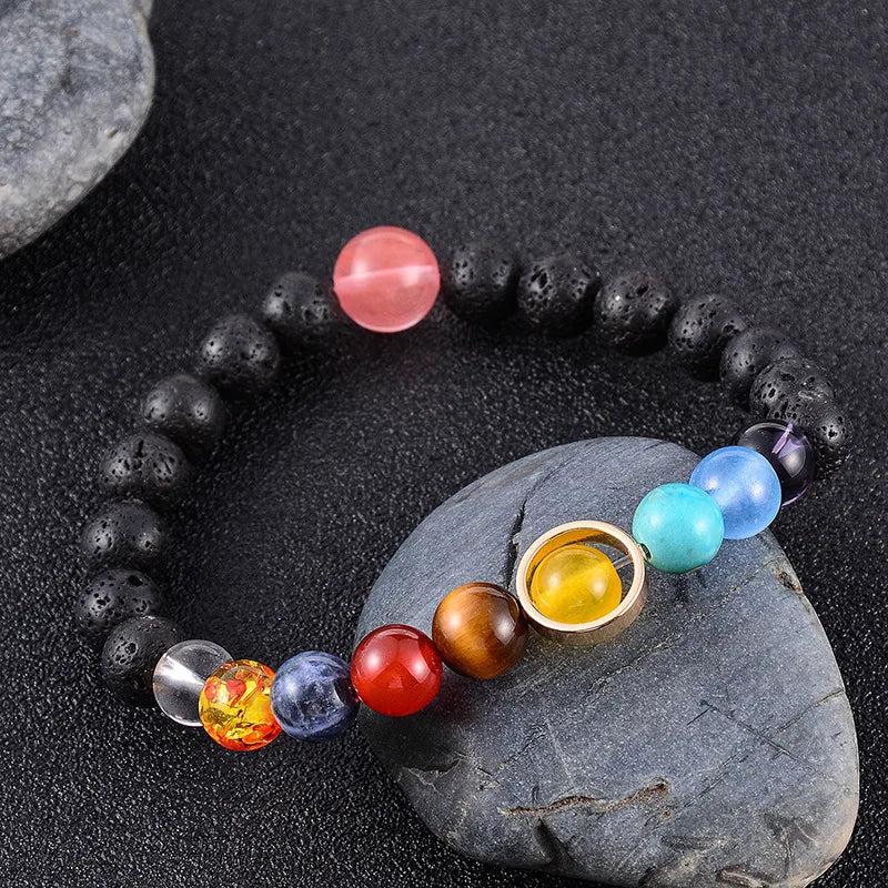 Solar Chakra Bracelet Men Natural Stone Universe Yoga