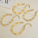Heart Square Link Chain Bracelet Women Stainless Steel Party Jewelry