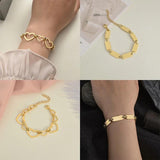 Heart Square Link Chain Bracelet Women Stainless Steel Party Jewelry