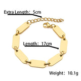 Heart Square Link Chain Bracelet Women Stainless Steel Party Jewelry
