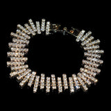 Silver Plated Crystal Charm Bracelet Rhinestone Wedding Jewelry